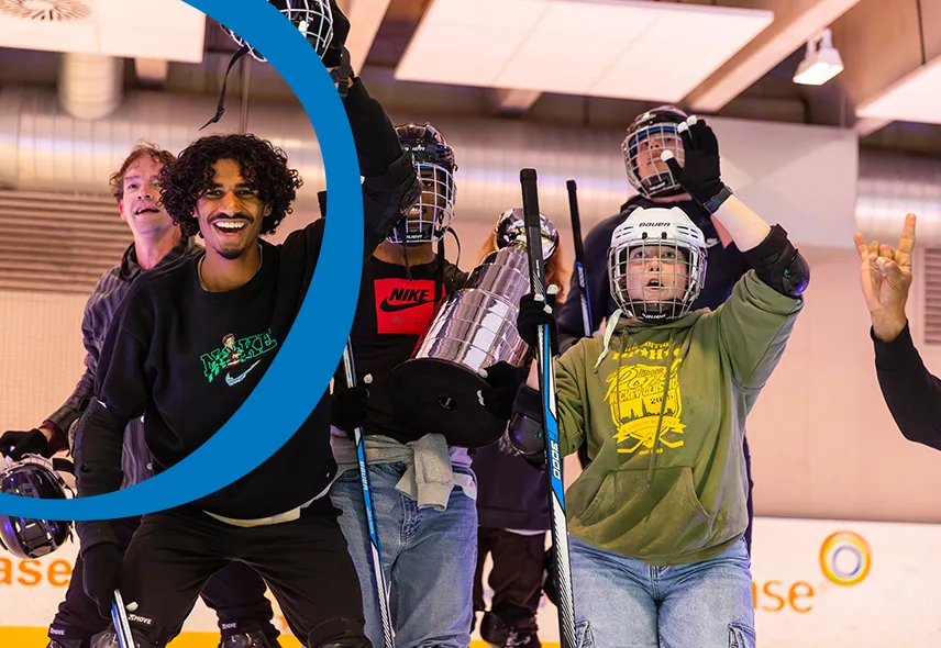 Sportieve activiteit op het ijs